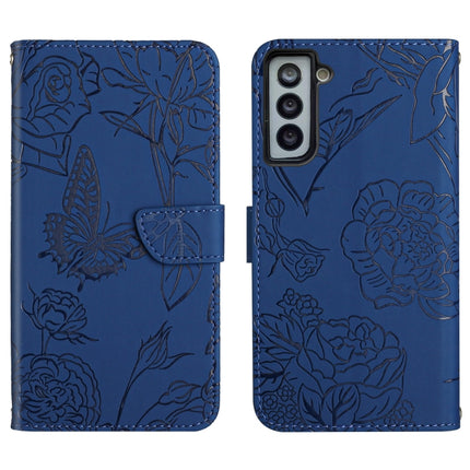 Skin Feel Butterfly Peony Embossed Leather Phone Case, For Samsung Galaxy S21 FE 5G, For Samsung Galaxy S21+ 5G, For Samsung Galaxy S21 Ultra 5G, For Samsung Galaxy S22 5G