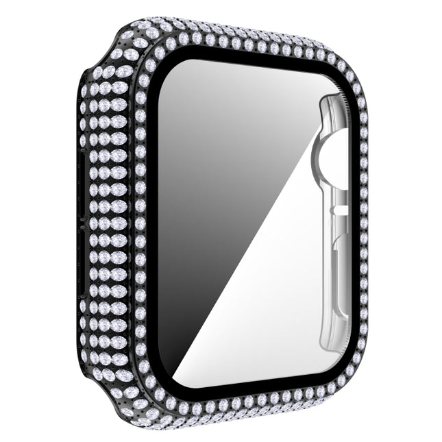 Diamond PC + Tempered Glass Watch Case For Apple Watch Series, 6&SE&5&4 40mm, 6&SE&5&4 44mm