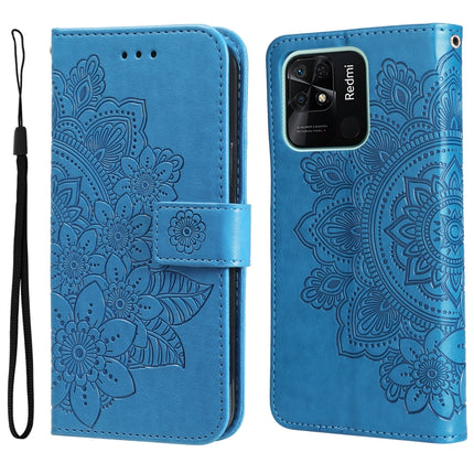 7-petal Flowers Embossed Flip Leather Phone Case, For Xiaomi Redmi 10C 4G / Redmi 10 (India), For Xiaomi Poco X4 Pro 5G, For Honor 50 SE / Huawei nova 9 SE, For OPPO Find X5 Lite / Reno7 5G