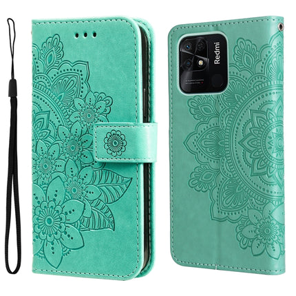 7-petal Flowers Embossed Flip Leather Phone Case, For Xiaomi Redmi 10C 4G / Redmi 10 (India), For Xiaomi Poco X4 Pro 5G, For Honor 50 SE / Huawei nova 9 SE, For OPPO Find X5 Lite / Reno7 5G