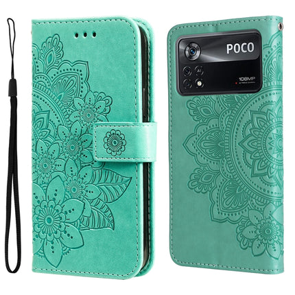 7-petal Flowers Embossed Flip Leather Phone Case, For Xiaomi Redmi 10C 4G / Redmi 10 (India), For Xiaomi Poco X4 Pro 5G, For Honor 50 SE / Huawei nova 9 SE, For OPPO Find X5 Lite / Reno7 5G