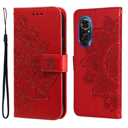 7-petal Flowers Embossed Flip Leather Phone Case, For Xiaomi Redmi 10C 4G / Redmi 10 (India), For Xiaomi Poco X4 Pro 5G, For Honor 50 SE / Huawei nova 9 SE, For OPPO Find X5 Lite / Reno7 5G
