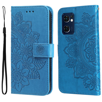 7-petal Flowers Embossed Flip Leather Phone Case, For Xiaomi Redmi 10C 4G / Redmi 10 (India), For Xiaomi Poco X4 Pro 5G, For Honor 50 SE / Huawei nova 9 SE, For OPPO Find X5 Lite / Reno7 5G