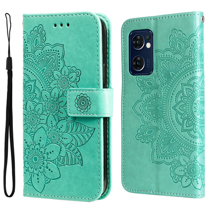 7-petal Flowers Embossed Flip Leather Phone Case, For Xiaomi Redmi 10C 4G / Redmi 10 (India), For Xiaomi Poco X4 Pro 5G, For Honor 50 SE / Huawei nova 9 SE, For OPPO Find X5 Lite / Reno7 5G
