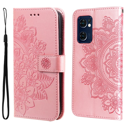7-petal Flowers Embossed Flip Leather Phone Case, For Xiaomi Redmi 10C 4G / Redmi 10 (India), For Xiaomi Poco X4 Pro 5G, For Honor 50 SE / Huawei nova 9 SE, For OPPO Find X5 Lite / Reno7 5G