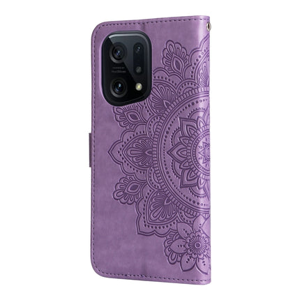 7-petal Flowers Embossed Flip Leather Phone Case, For OPPO Find X5, For OPPO Find X5 Pro, For vivo Y15s 2021 / Y15a