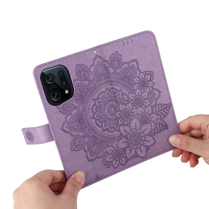 7-petal Flowers Embossed Flip Leather Phone Case, For OPPO Find X5, For OPPO Find X5 Pro, For vivo Y15s 2021 / Y15a