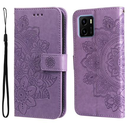7-petal Flowers Embossed Flip Leather Phone Case, For OPPO Find X5, For OPPO Find X5 Pro, For vivo Y15s 2021 / Y15a