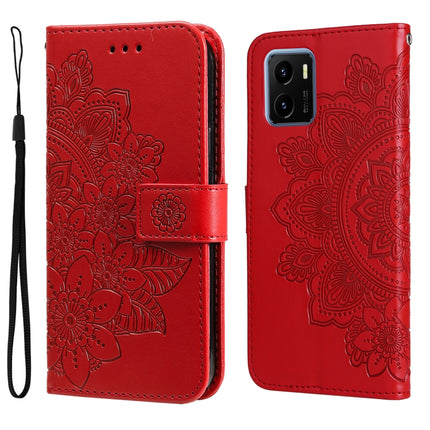 7-petal Flowers Embossed Flip Leather Phone Case, For OPPO Find X5, For OPPO Find X5 Pro, For vivo Y15s 2021 / Y15a