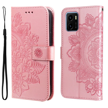 7-petal Flowers Embossed Flip Leather Phone Case, For OPPO Find X5, For OPPO Find X5 Pro, For vivo Y15s 2021 / Y15a