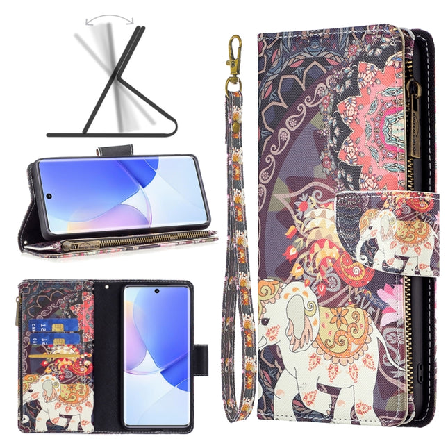 Colored Drawing Pattern Zipper Leather Phone Case, For Honor 50 / Huawei nova 9, For Honor 50 Lite / Huawei nova 8i