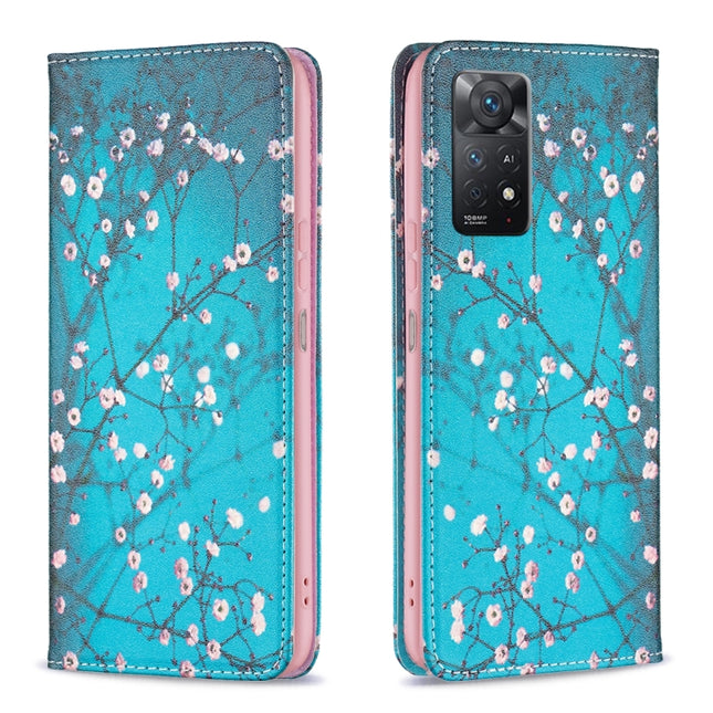 Colored Drawing Invisible Magnetic Leather Phone Case, For Xiaomi Redmi Note 11 Pro International