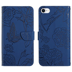 Skin Feel Butterfly Peony Geprägte Leder-Telefonhülle, Für iPhone SE 2022 / SE 2020 / 8 / 7, Für iPhone 8 Plus / 7 Plus, Für iPhone 11, Für iPhone 11 Pro, Für iPhone 11 Pro Max, Für iPhone 12