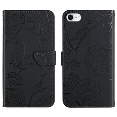 Skin Feel Butterfly Peony Geprägte Leder-Telefonhülle, Für iPhone SE 2022 / SE 2020 / 8 / 7, Für iPhone 8 Plus / 7 Plus, Für iPhone 11, Für iPhone 11 Pro, Für iPhone 11 Pro Max, Für iPhone 12