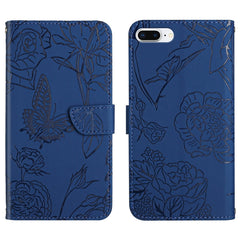 Skin Feel Butterfly Peony Geprägte Leder-Telefonhülle, Für iPhone SE 2022 / SE 2020 / 8 / 7, Für iPhone 8 Plus / 7 Plus, Für iPhone 11, Für iPhone 11 Pro, Für iPhone 11 Pro Max, Für iPhone 12