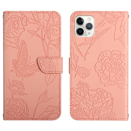 Skin Feel Butterfly Peony Embossed Leather Phone Case, For iPhone 11 Pro Max, For iPhone 12, For iPhone 12 mini, For iPhone 12 Pro