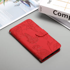 Skin Feel Butterfly Peony Embossed Leather Phone Case, For iPhone 12 mini, For iPhone 12 Pro, For iPhone 12 Pro Max, For iPhone 13, For iPhone 13 mini, For iPhone 13 Pro