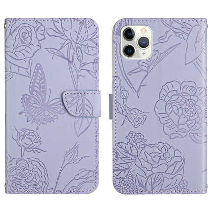 Skin Feel Butterfly Peony Embossed Leather Phone Case, For iPhone 12 Pro Max, For iPhone 13, For iPhone 13 mini, For iPhone 13 Pro
