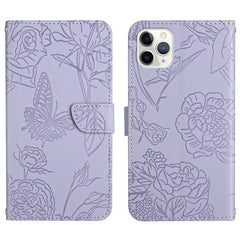 Skin Feel Butterfly Peony Embossed Leather Phone Case, For iPhone 12 mini, For iPhone 12 Pro, For iPhone 12 Pro Max, For iPhone 13, For iPhone 13 mini, For iPhone 13 Pro