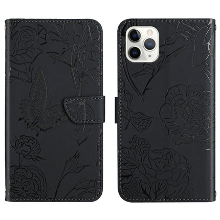 Skin Feel Butterfly Peony Embossed Leather Phone Case, For iPhone 12 Pro Max, For iPhone 13, For iPhone 13 mini, For iPhone 13 Pro