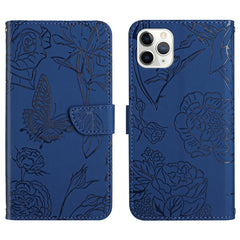 Skin Feel Butterfly Peony Embossed Leather Phone Case, For iPhone 13 Pro Max, For iPhone XS / X, For iPhone XR, For iPhone XS Max