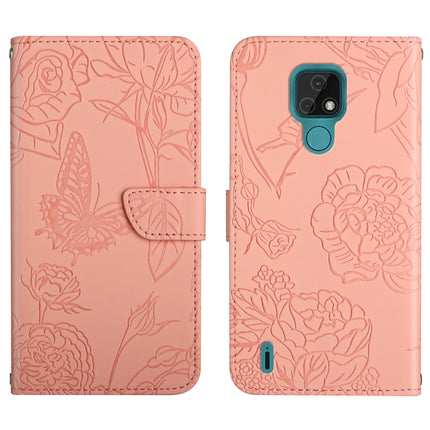 Skin Feel Butterfly Peony Embossed Leather Phone Case, For Motorola Moto E7, For Motorola Moto E7 Power, For Motorola Moto E20 / E30 / E40, For Motorola Edge 20