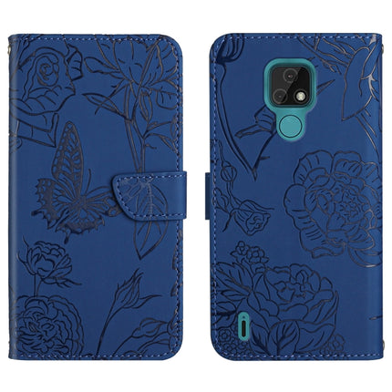 Skin Feel Butterfly Peony Embossed Leather Phone Case, For Motorola Moto E7, For Motorola Moto E7 Power, For Motorola Moto E20 / E30 / E40, For Motorola Edge 20
