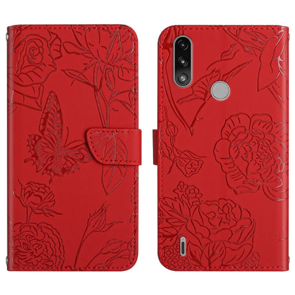 Skin Feel Butterfly Peony Embossed Leather Phone Case, For Motorola Moto E7, For Motorola Moto E7 Power, For Motorola Moto E20 / E30 / E40, For Motorola Edge 20