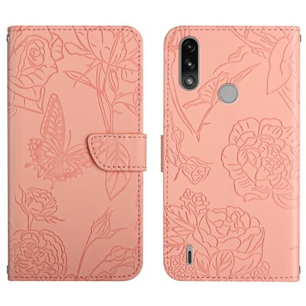 Skin Feel Butterfly Peony Embossed Leather Phone Case, For Motorola Moto E7, For Motorola Moto E7 Power, For Motorola Moto E20 / E30 / E40, For Motorola Edge 20