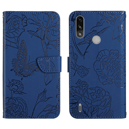 Skin Feel Butterfly Peony Embossed Leather Phone Case, For Motorola Moto E7, For Motorola Moto E7 Power, For Motorola Moto E20 / E30 / E40, For Motorola Edge 20