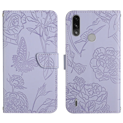 Skin Feel Butterfly Peony Embossed Leather Phone Case, For Motorola Moto E7, For Motorola Moto E7 Power, For Motorola Moto E20 / E30 / E40, For Motorola Edge 20
