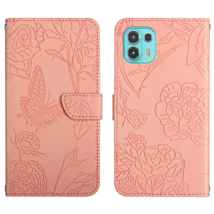 Skin Feel Butterfly Peony Embossed Leather Phone Case, For Motorola Edge 20 Lite, For Motorola Edge 20 Pro, For Motorola Edge 30 Pro, For Motorola Edge S