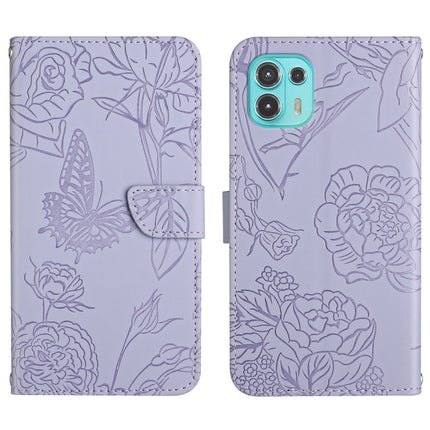 Skin Feel Butterfly Peony Embossed Leather Phone Case, For Motorola Edge 20 Lite, For Motorola Edge 20 Pro, For Motorola Edge 30 Pro, For Motorola Edge S