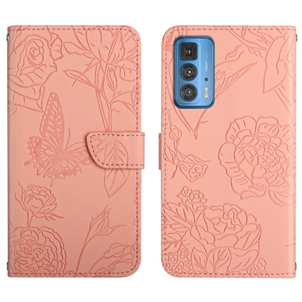Skin Feel Butterfly Peony Embossed Leather Phone Case, For Motorola Edge 20 Lite, For Motorola Edge 20 Pro, For Motorola Edge 30 Pro, For Motorola Edge S