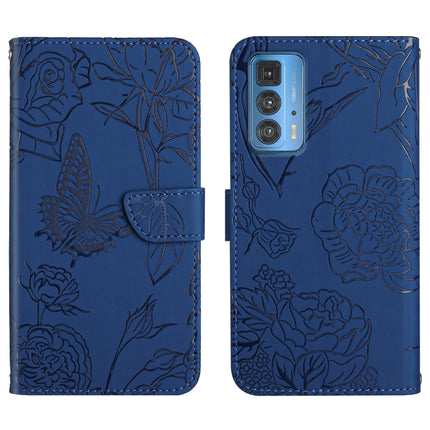 Skin Feel Butterfly Peony Embossed Leather Phone Case, For Motorola Edge 20 Lite, For Motorola Edge 20 Pro, For Motorola Edge 30 Pro, For Motorola Edge S