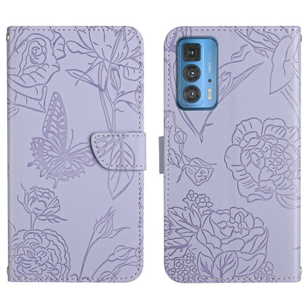 Skin Feel Butterfly Peony Embossed Leather Phone Case, For Motorola Edge 20 Lite, For Motorola Edge 20 Pro, For Motorola Edge 30 Pro, For Motorola Edge S