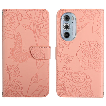 Skin Feel Butterfly Peony Embossed Leather Phone Case, For Motorola Edge 20 Lite, For Motorola Edge 20 Pro, For Motorola Edge 30 Pro, For Motorola Edge S