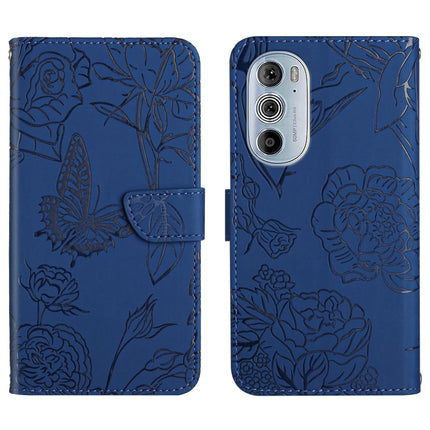 Skin Feel Butterfly Peony Embossed Leather Phone Case, For Motorola Edge 20 Lite, For Motorola Edge 20 Pro, For Motorola Edge 30 Pro, For Motorola Edge S