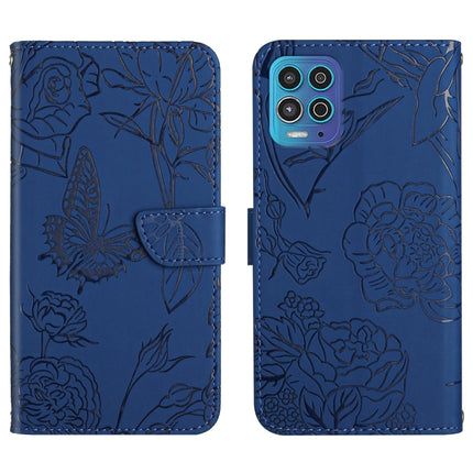 Skin Feel Butterfly Peony Embossed Leather Phone Case, For Motorola Edge 20 Lite, For Motorola Edge 20 Pro, For Motorola Edge 30 Pro, For Motorola Edge S