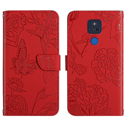 Skin Feel Butterfly Peony Embossed Leather Phone Case, For Motorola Edge X30, For Motorola Moto G 5G, For Motorola Moto G 5G Plus, For Motorola Moto G Play 2021