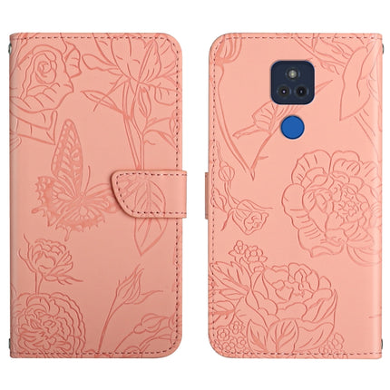 Skin Feel Butterfly Peony Embossed Leather Phone Case, For Motorola Edge X30, For Motorola Moto G 5G, For Motorola Moto G 5G Plus, For Motorola Moto G Play 2021