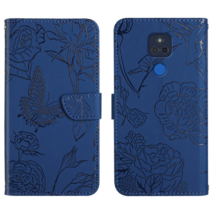 Skin Feel Butterfly Peony Embossed Leather Phone Case, For Motorola Edge X30, For Motorola Moto G 5G, For Motorola Moto G 5G Plus, For Motorola Moto G Play 2021