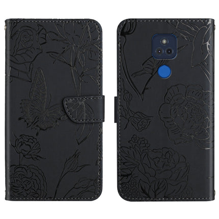 Skin Feel Butterfly Peony Embossed Leather Phone Case, For Motorola Edge X30, For Motorola Moto G 5G, For Motorola Moto G 5G Plus, For Motorola Moto G Play 2021