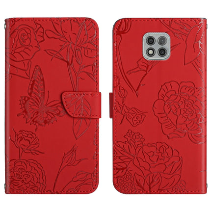 Skin Feel Butterfly Peony Embossed Leather Phone Case, For Motorola Moto G Power 2021, For Motorola Moto G Power 2022, For Motorola Moto G Pure 2021, For Motorola Moto G Stylus 5G