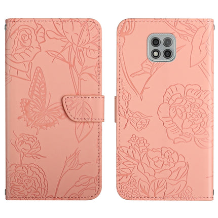 Skin Feel Butterfly Peony Embossed Leather Phone Case, For Motorola Moto G Power 2021, For Motorola Moto G Power 2022, For Motorola Moto G Pure 2021, For Motorola Moto G Stylus 5G