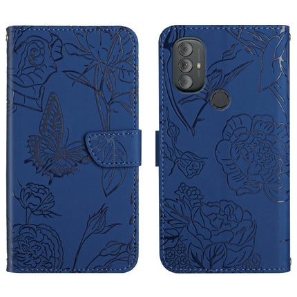 Skin Feel Butterfly Peony Embossed Leather Phone Case, For Motorola Moto G Power 2021, For Motorola Moto G Power 2022, For Motorola Moto G Pure 2021, For Motorola Moto G Stylus 5G