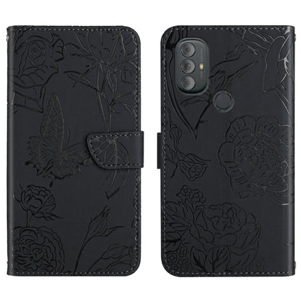 Skin Feel Butterfly Peony Embossed Leather Phone Case, For Motorola Moto G Power 2021, For Motorola Moto G Power 2022, For Motorola Moto G Pure 2021, For Motorola Moto G Stylus 5G