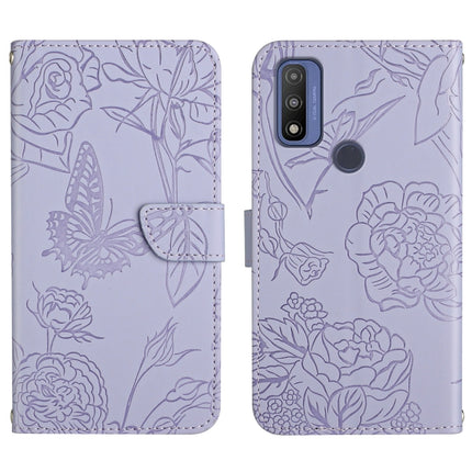 Skin Feel Butterfly Peony Embossed Leather Phone Case, For Motorola Moto G Power 2021, For Motorola Moto G Power 2022, For Motorola Moto G Pure 2021, For Motorola Moto G Stylus 5G