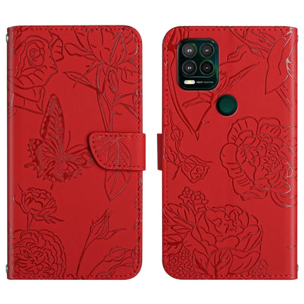 Skin Feel Butterfly Peony Embossed Leather Phone Case, For Motorola Moto G Power 2021, For Motorola Moto G Power 2022, For Motorola Moto G Pure 2021, For Motorola Moto G Stylus 5G