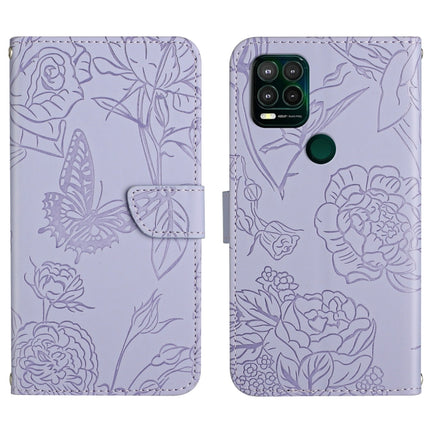 Skin Feel Butterfly Peony Embossed Leather Phone Case, For Motorola Moto G Power 2021, For Motorola Moto G Power 2022, For Motorola Moto G Pure 2021, For Motorola Moto G Stylus 5G